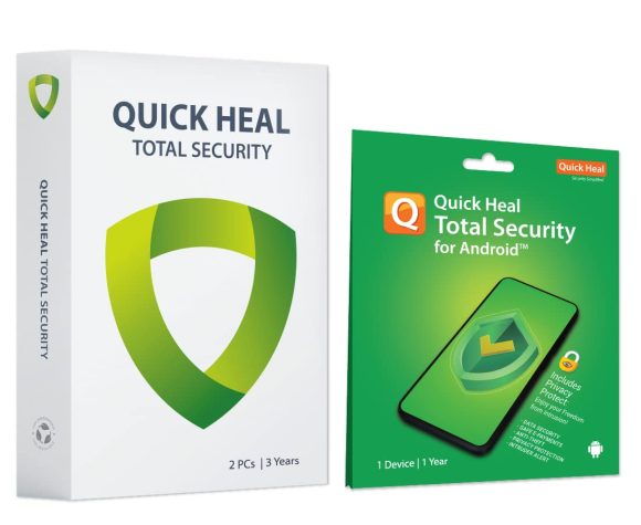 Quick Heal Total Security (2 PC, 3 Year)+Total Security for Android (1 User 1 Year)