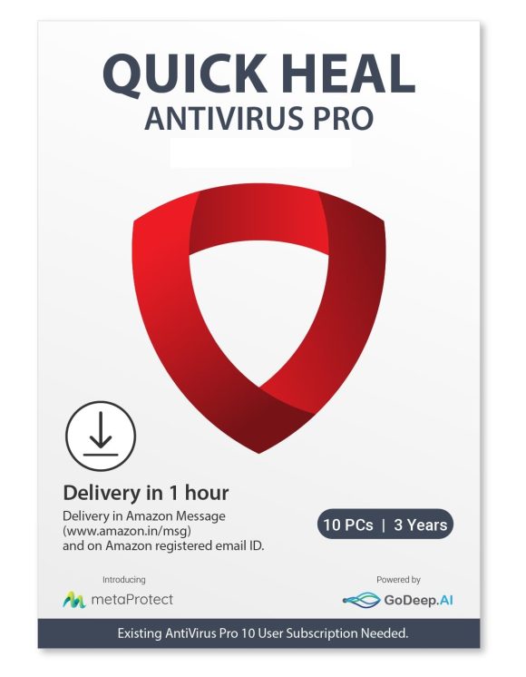 Quick Heal Antivirus Pro- 10 User, 3 Years (Single Key) (Email Delivery In 1 Hour - No CD)